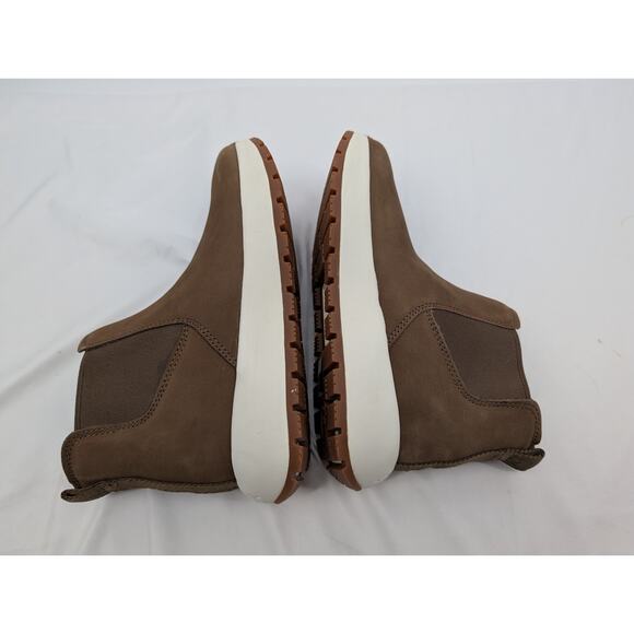 NWOB Kizik Toronto Leather Slip-on Chelsea Boots Coffee Brown Women 7 Men 5.5 - Picture 5 of 8